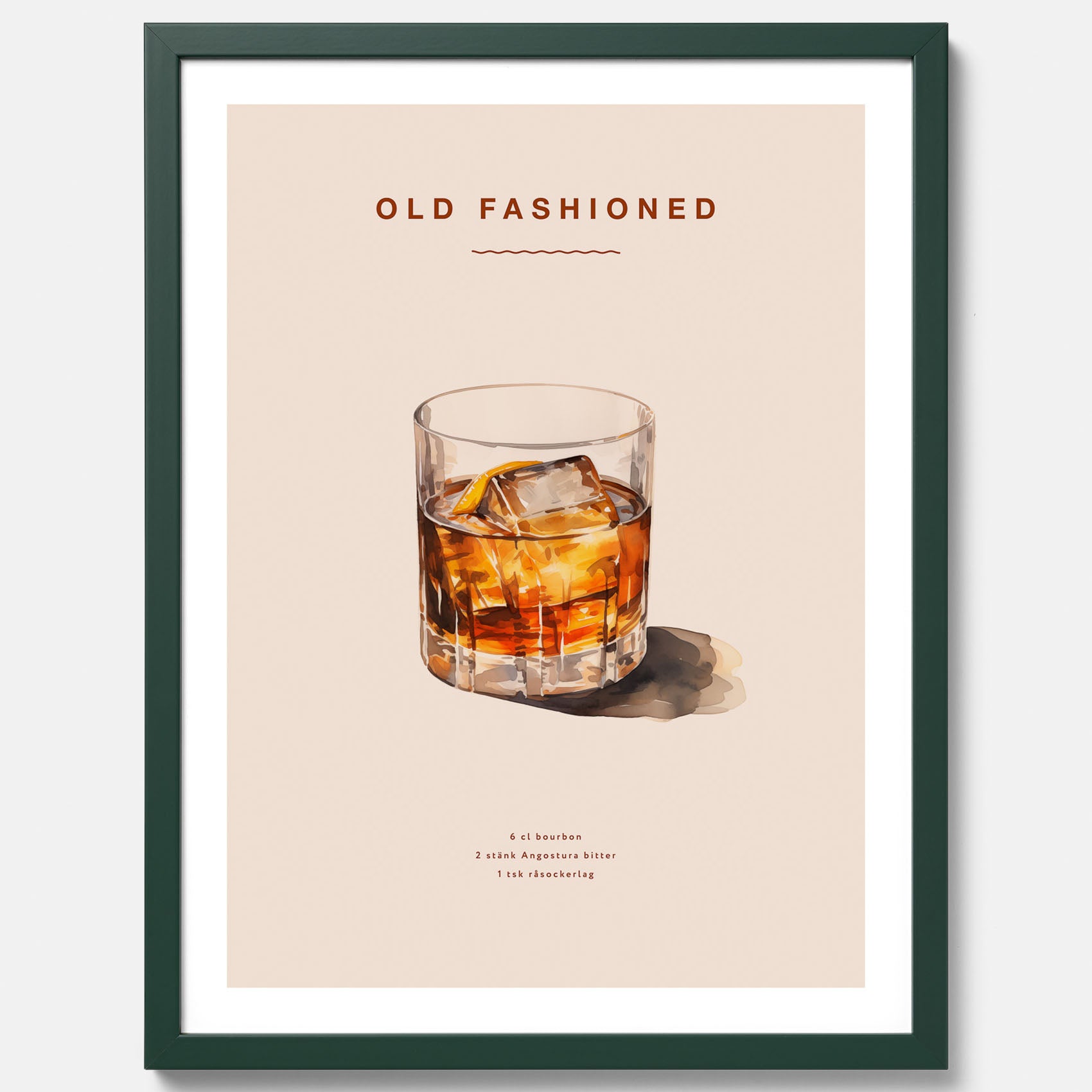 Tavla med en Old Fashioned Poster – Affisch med drink, drinkposter