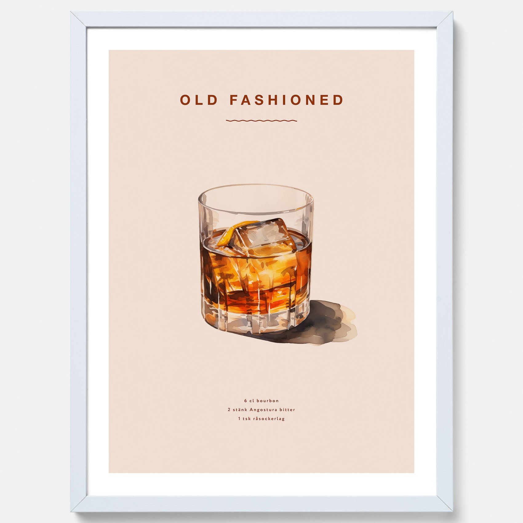 Tavla med en Old Fashioned Poster – Affisch med drink, drinkposter