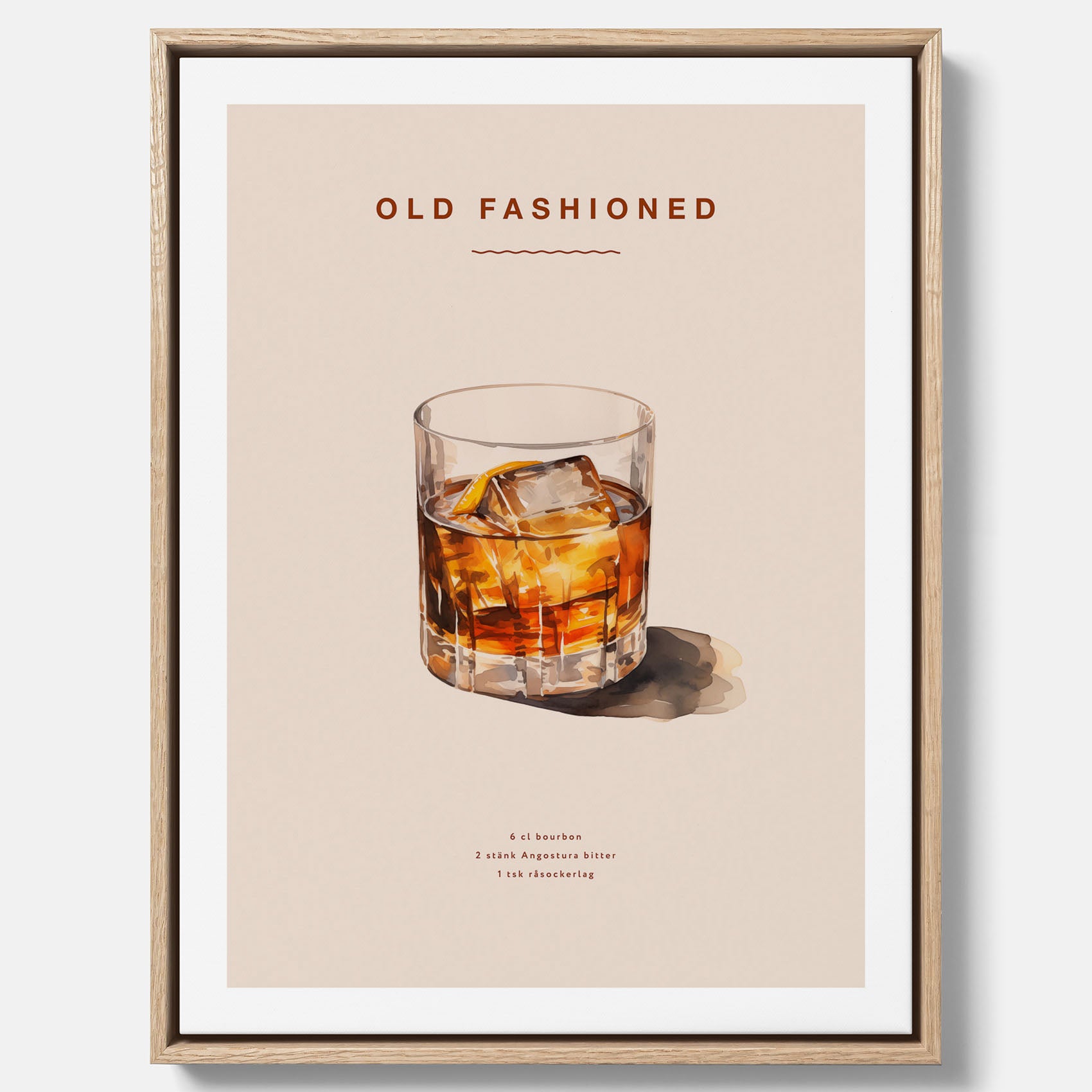 Canvastavla med en Old Fashioned Poster – Affisch med drink, drinkposter