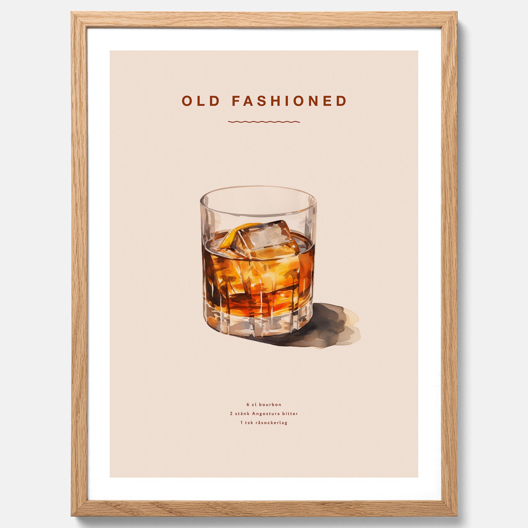 Tavla med en Old Fashioned Poster – Affisch med drink, drinkposter
