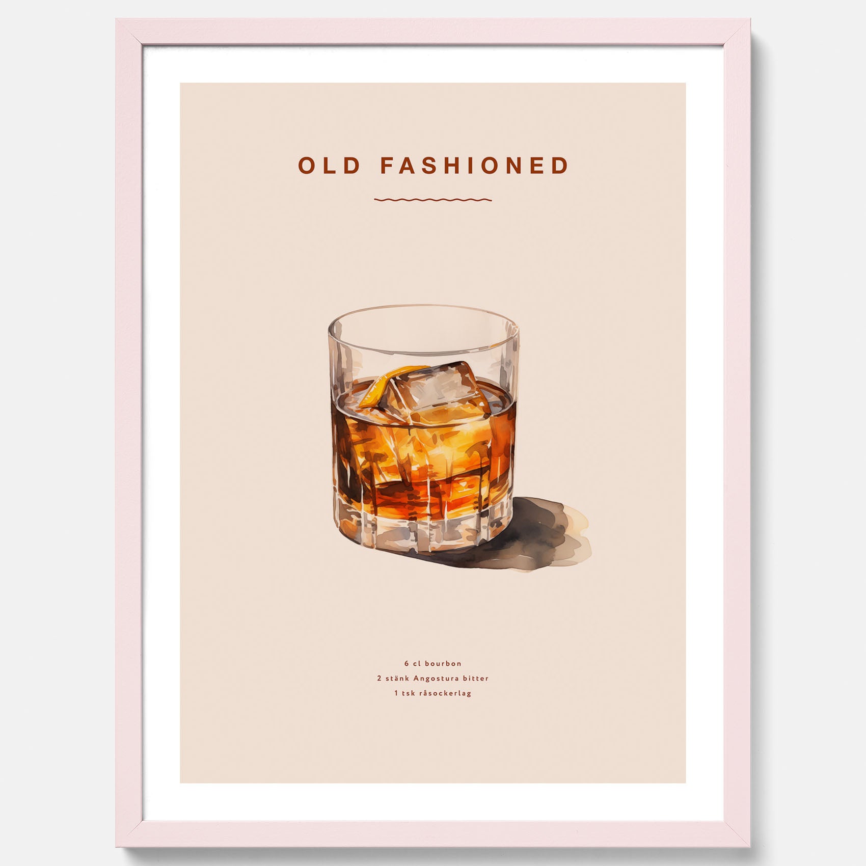 Tavla med en Old Fashioned Poster – Affisch med drink, drinkposter
