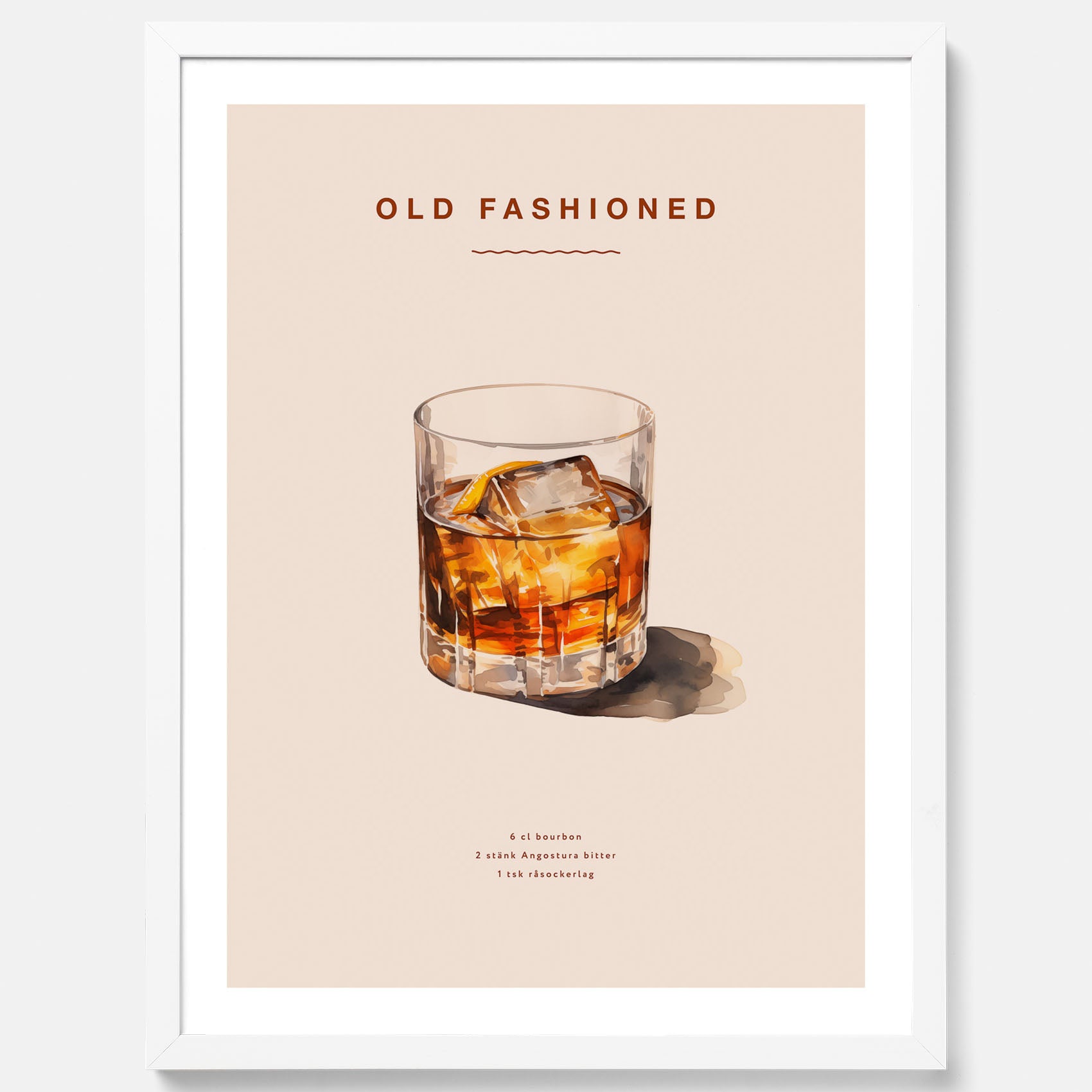 Tavla med en Old Fashioned Poster – Affisch med drink, drinkposter