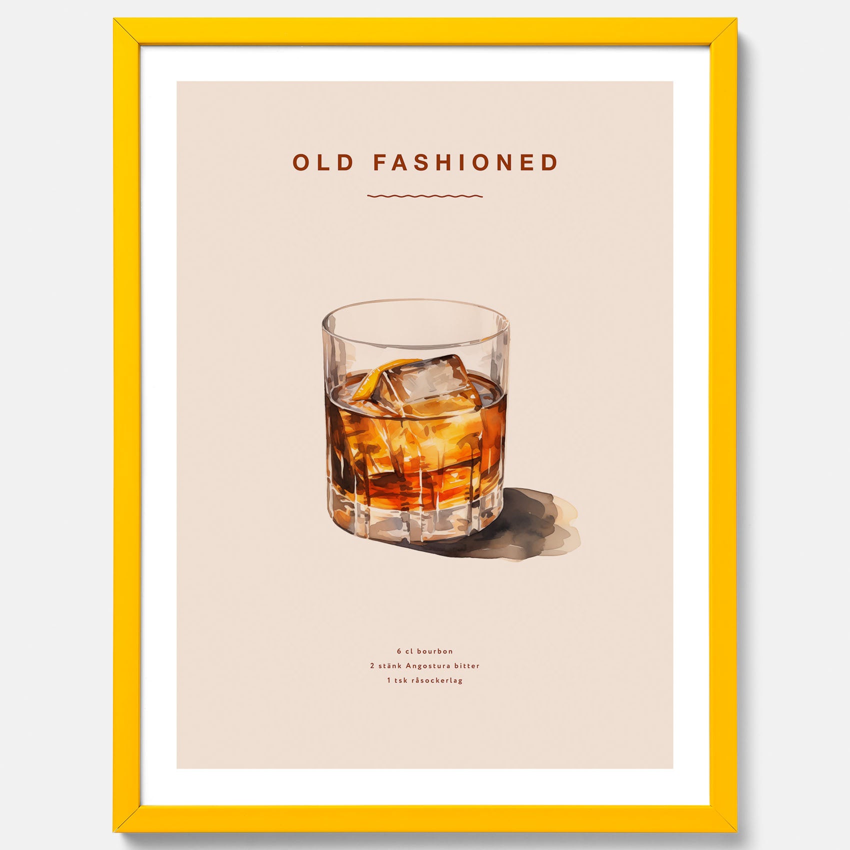 Tavla med en Old Fashioned Poster – Affisch med drink, drinkposter