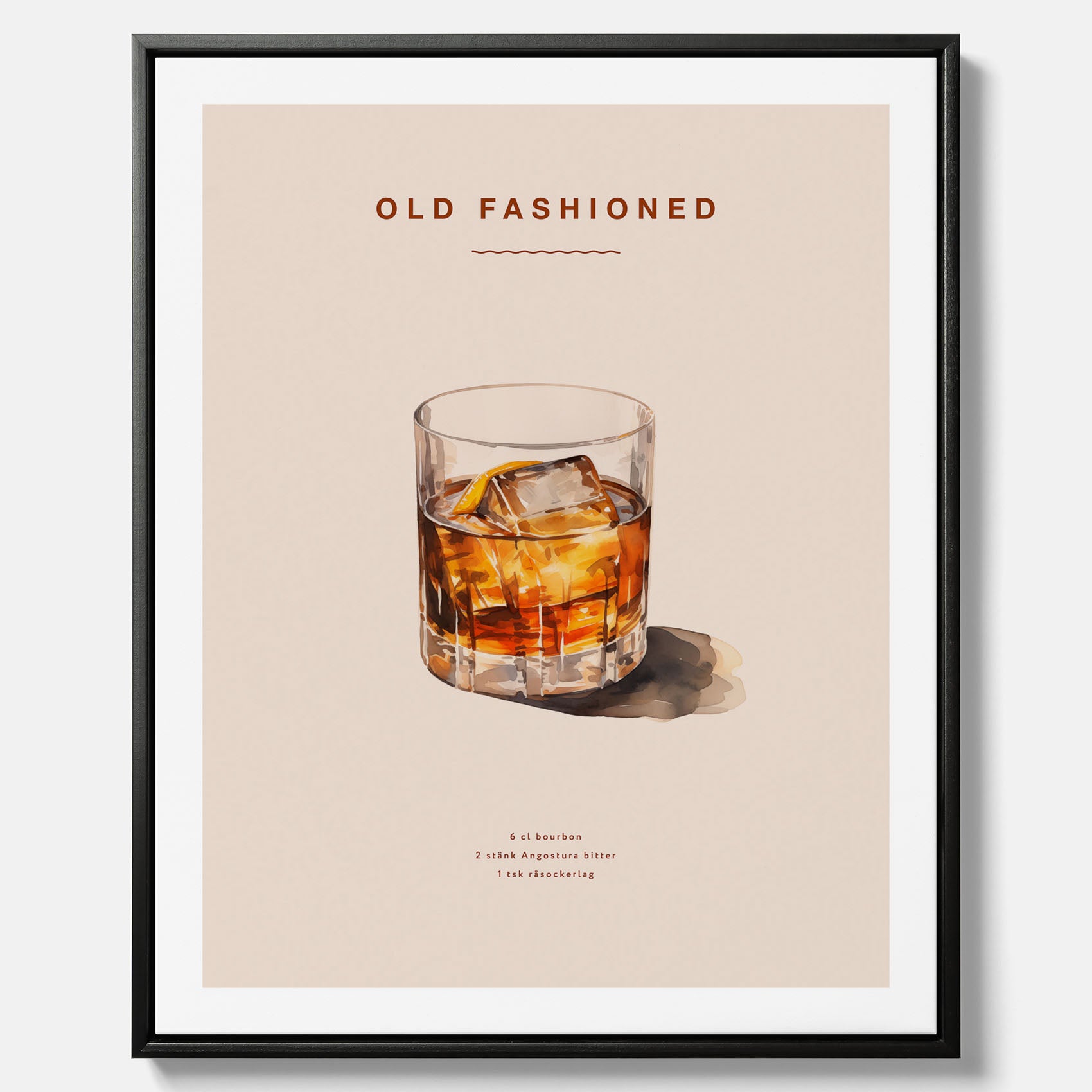 Canvastavla med en Old Fashioned Poster – Affisch med drink, drinkposter