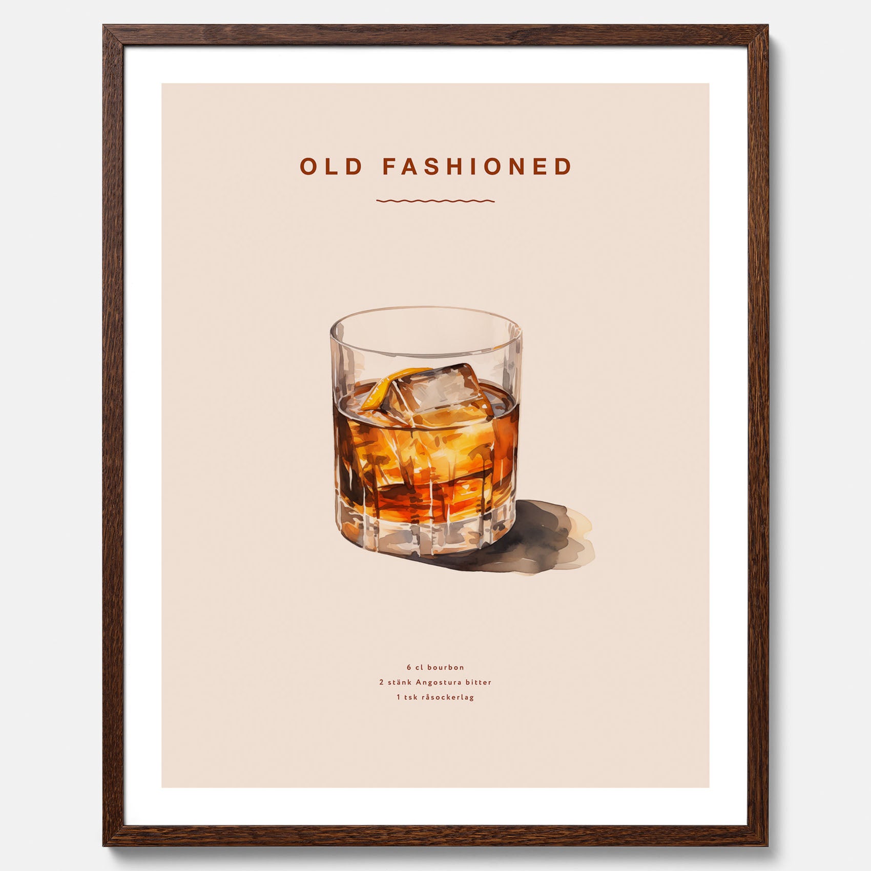 Tavla med en Old Fashioned Poster – Affisch med drink, drinkposter