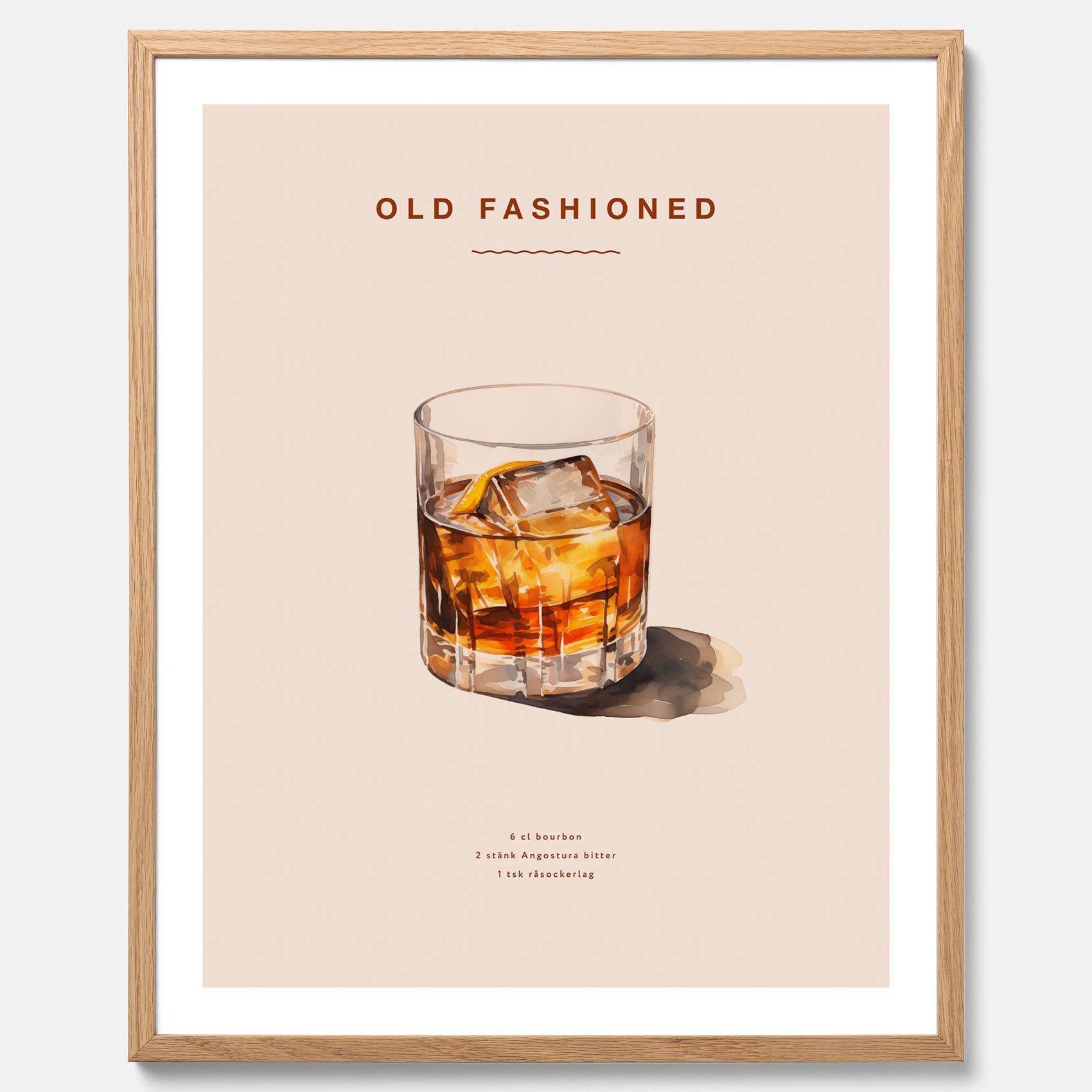 Tavla med en Old Fashioned Poster – Affisch med drink, drinkposter