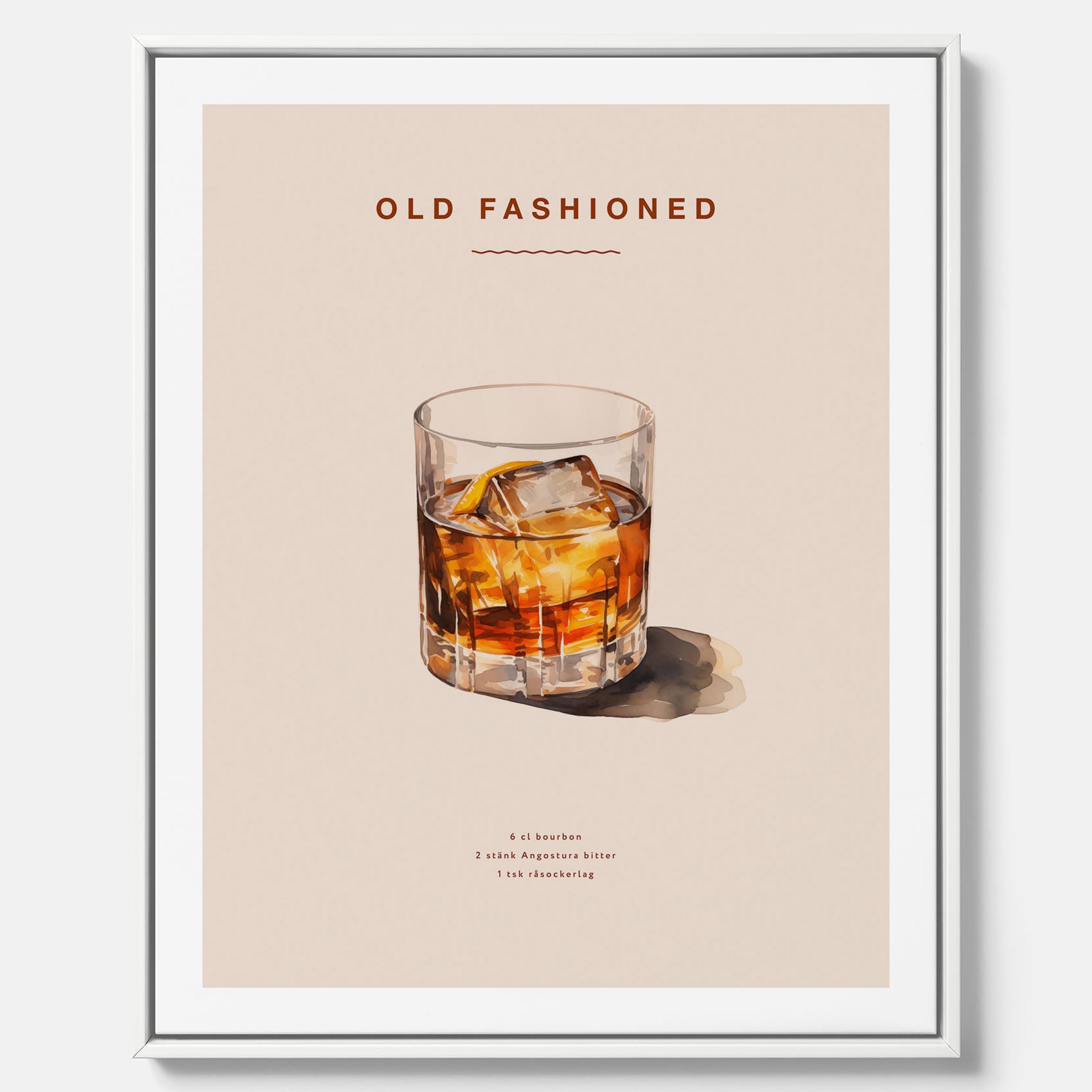 Canvastavla med en Old Fashioned Poster – Affisch med drink, drinkposter