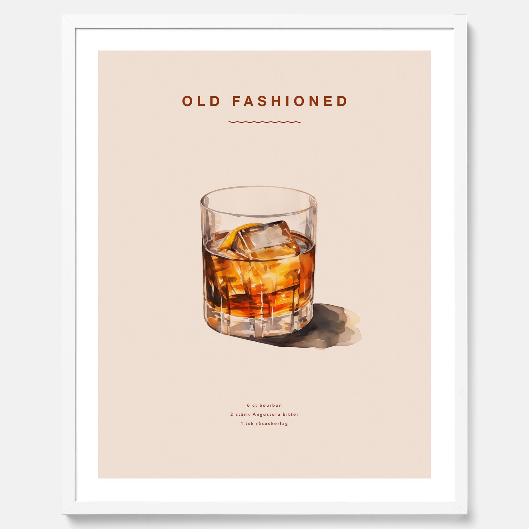 Tavla med en Old Fashioned Poster – Affisch med drink, drinkposter