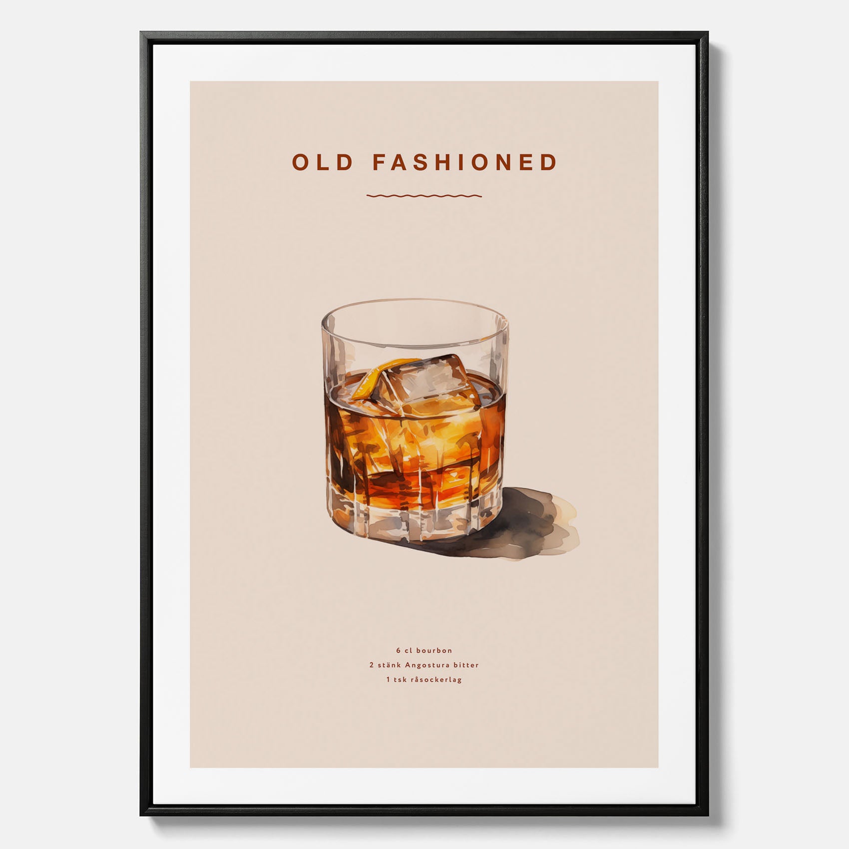 Canvastavla med en Old Fashioned Poster – Affisch med drink, drinkposter
