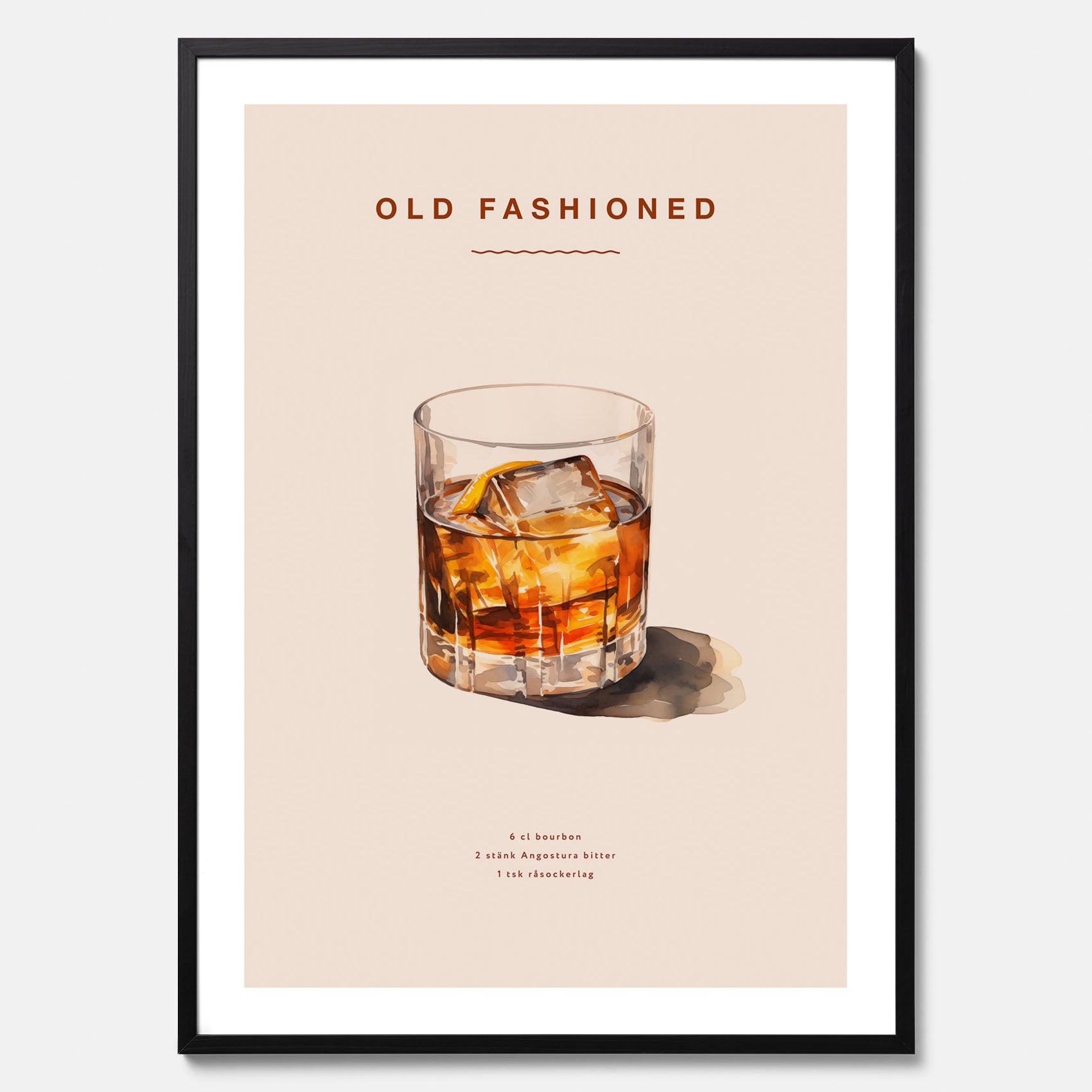 Tavla med en Old Fashioned Poster – Affisch med drink, drinkposter