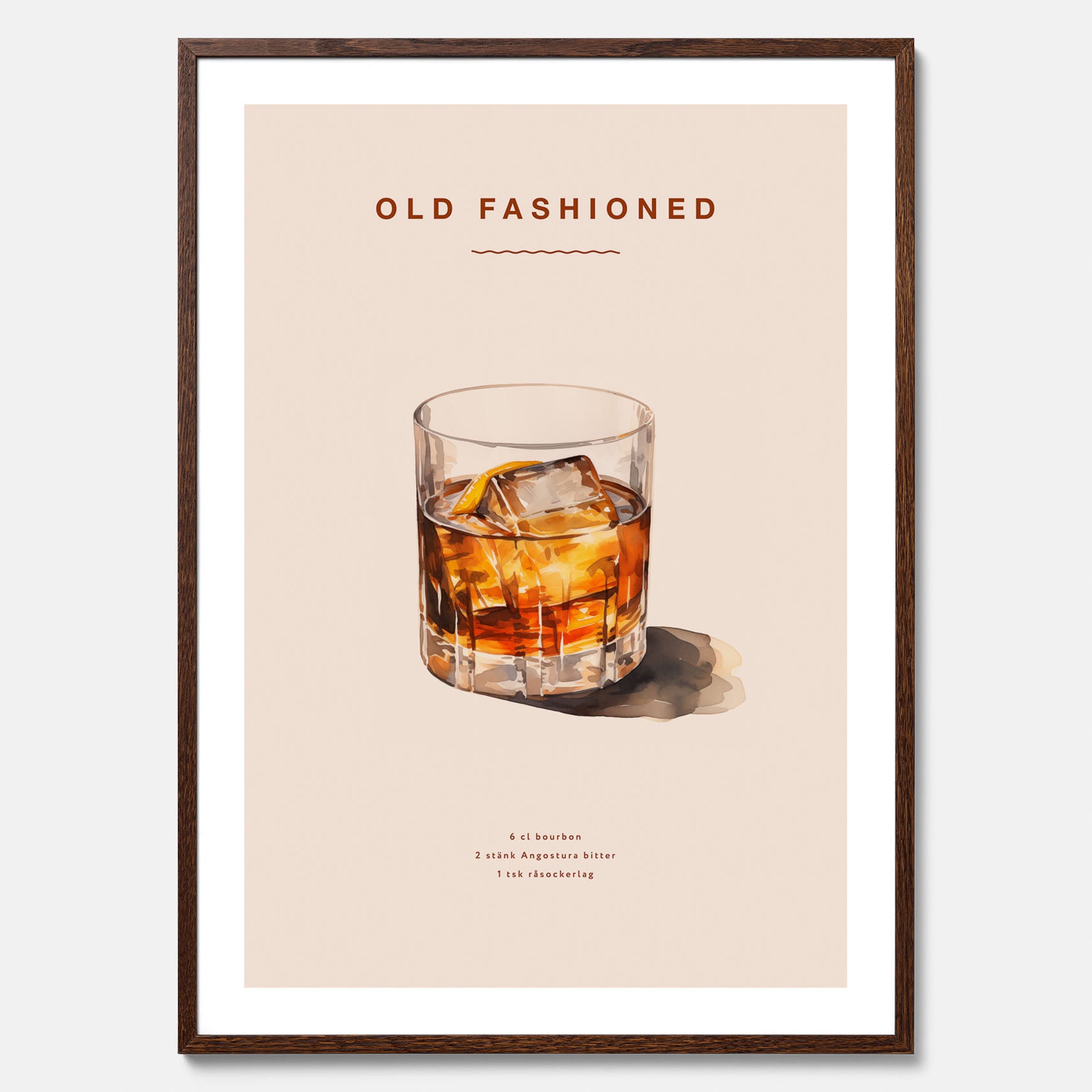 Tavla med en Old Fashioned Poster – Affisch med drink, drinkposter