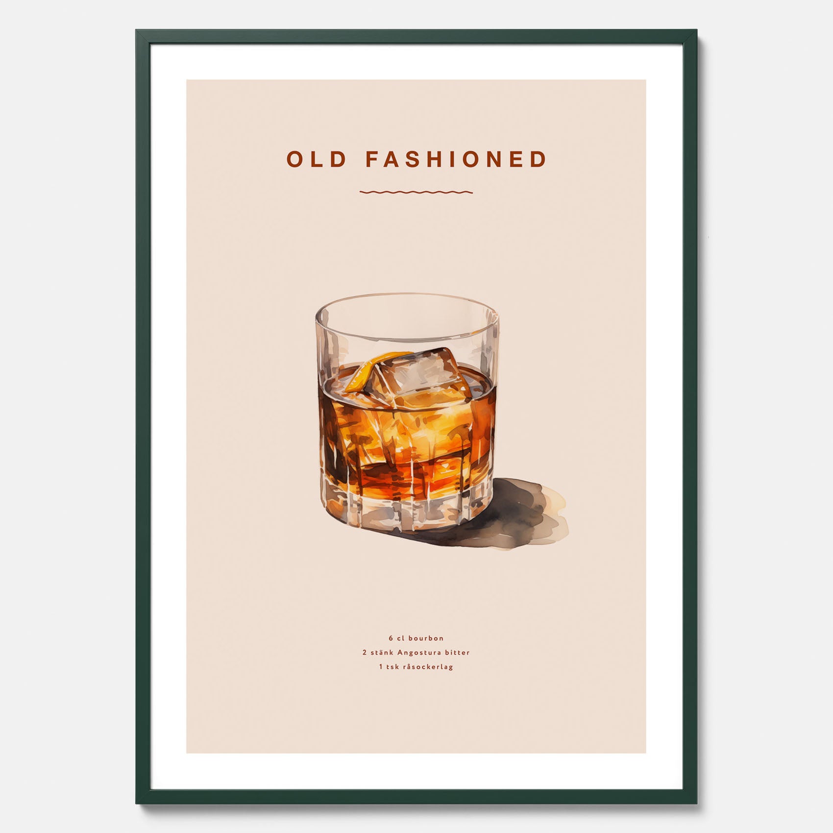Tavla med en Old Fashioned Poster – Affisch med drink, drinkposter