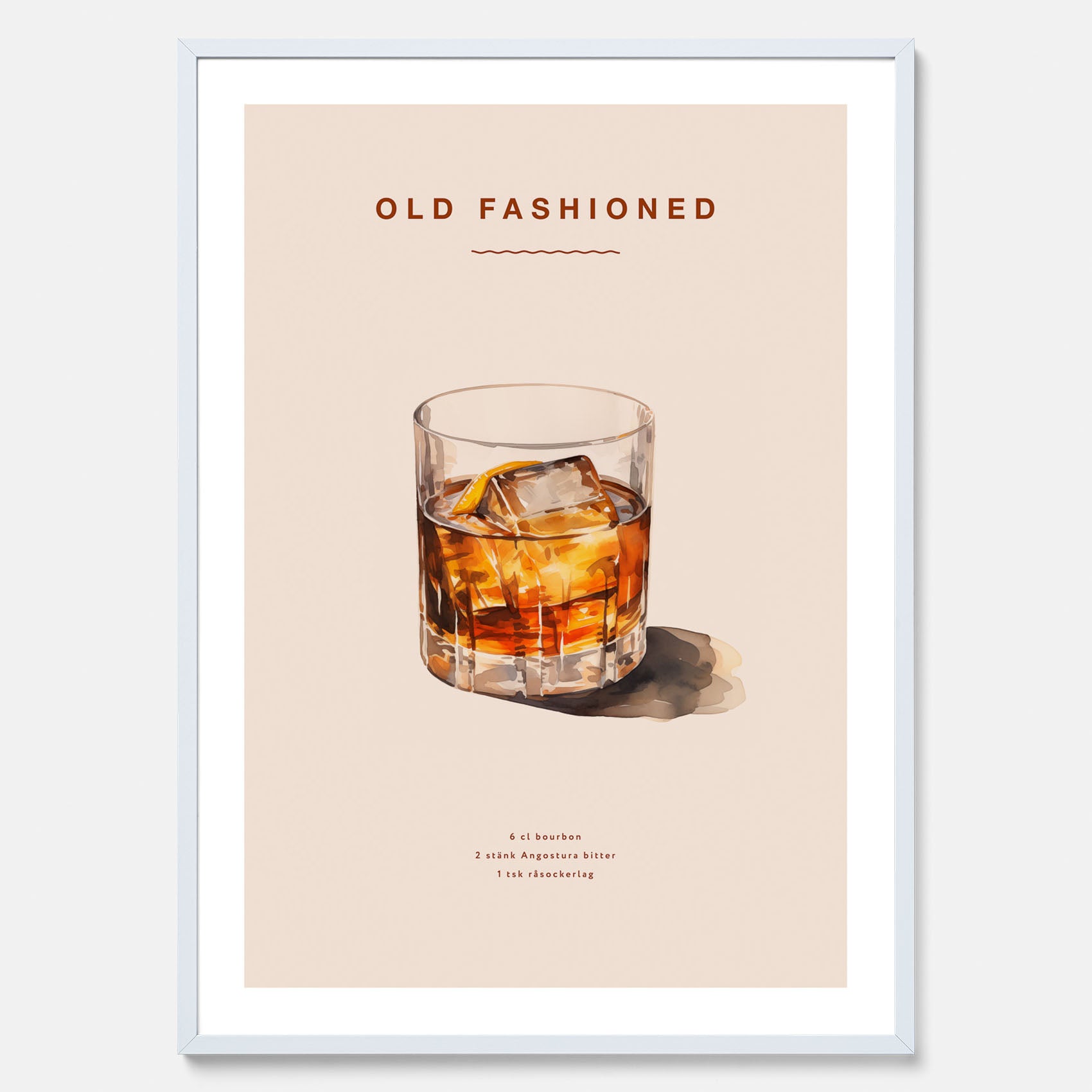 Tavla med en Old Fashioned Poster – Affisch med drink, drinkposter