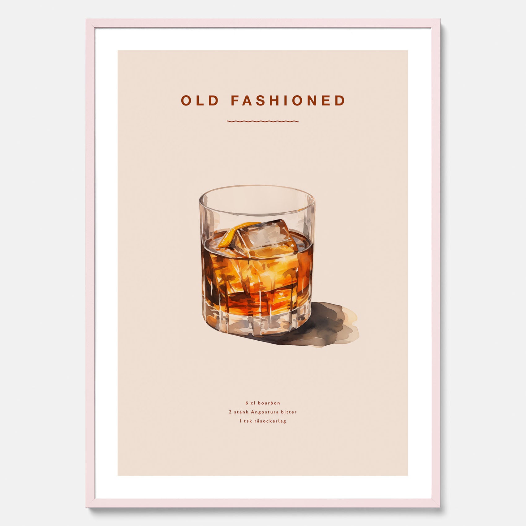 Tavla med en Old Fashioned Poster – Affisch med drink, drinkposter