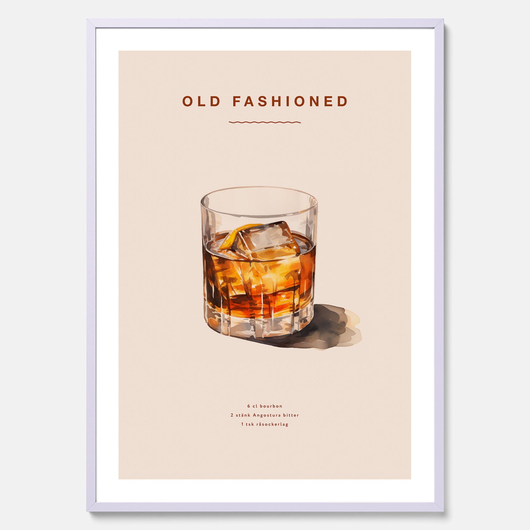 Tavla med en Old Fashioned Poster – Affisch med drink, drinkposter
