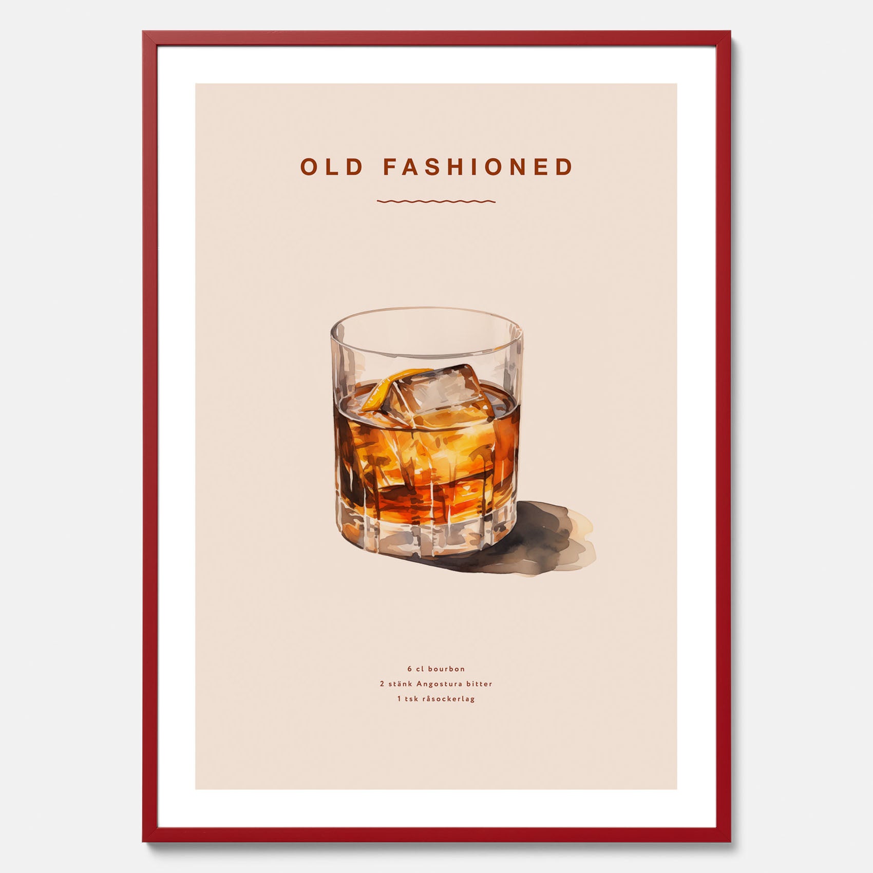 Tavla med en Old Fashioned Poster – Affisch med drink, drinkposter