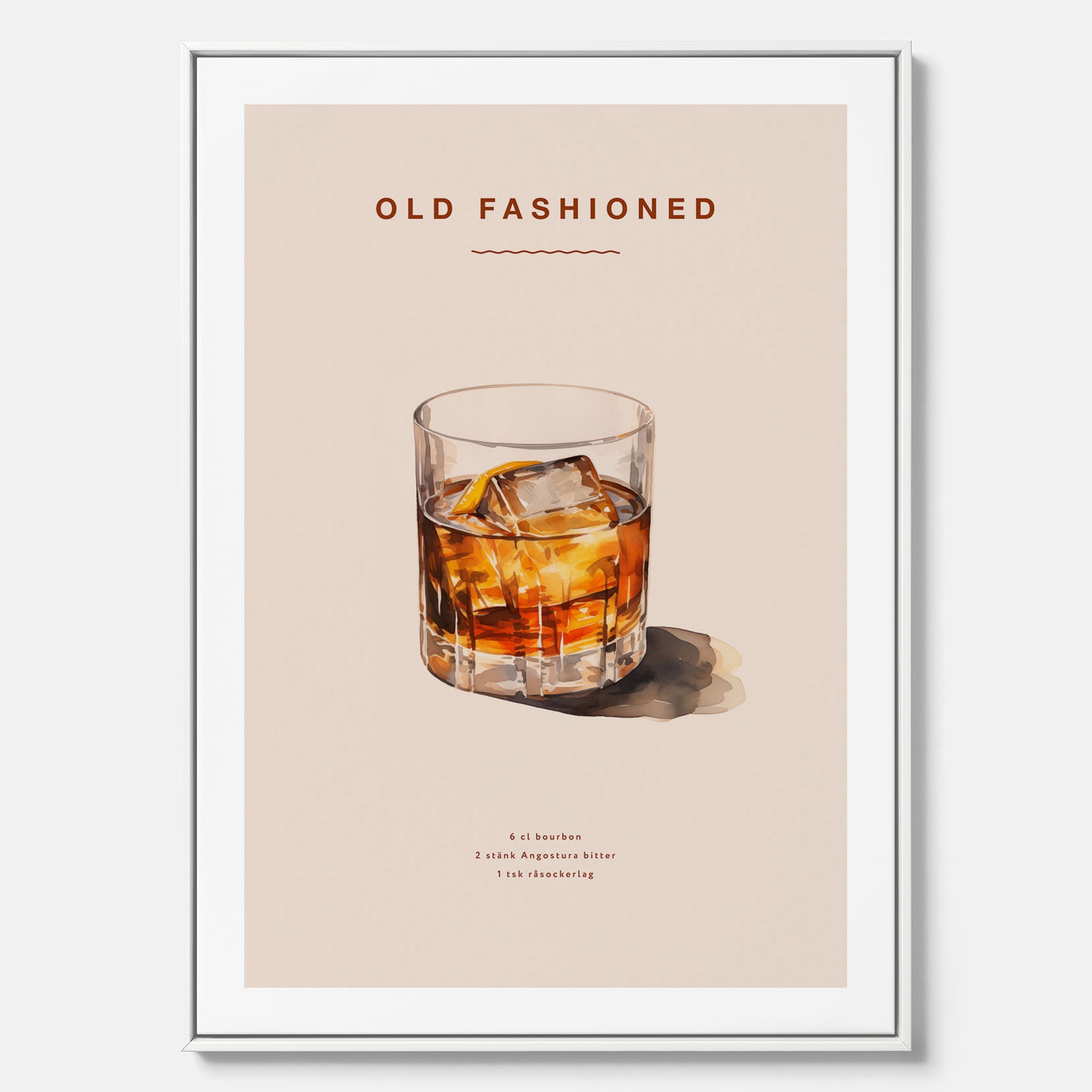 Canvastavla med en Old Fashioned Poster – Affisch med drink, drinkposter