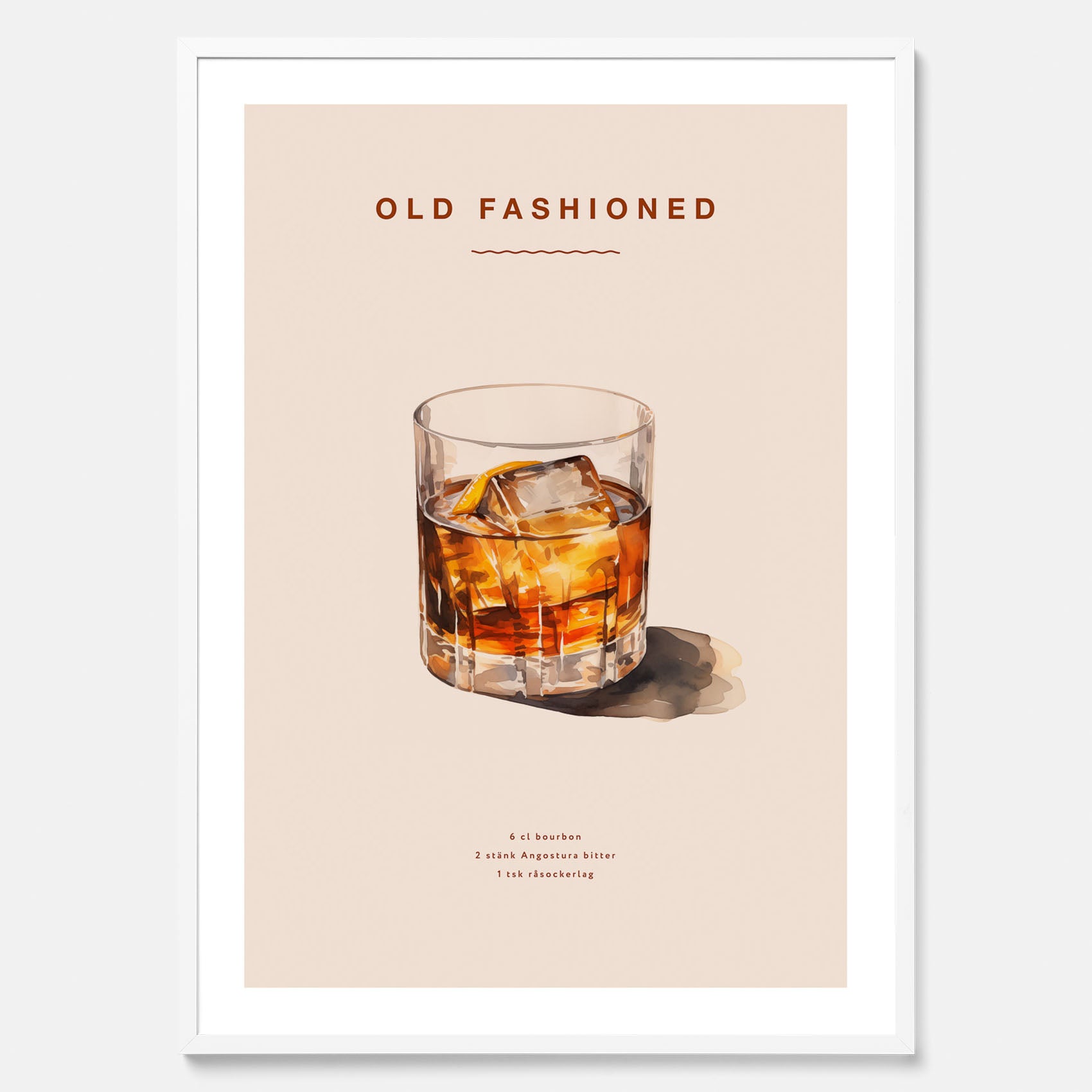 Tavla med en Old Fashioned Poster – Affisch med drink, drinkposter