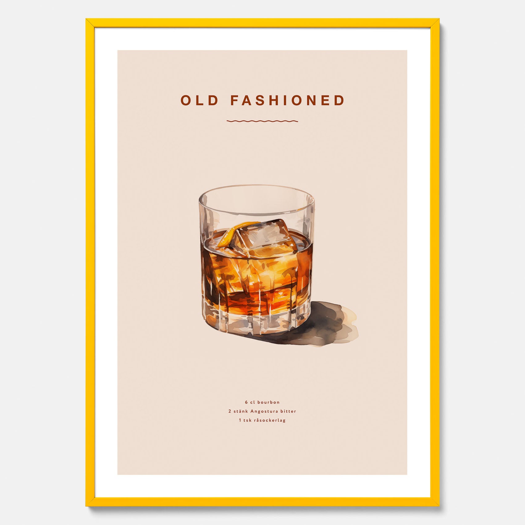 Tavla med en Old Fashioned Poster – Affisch med drink, drinkposter