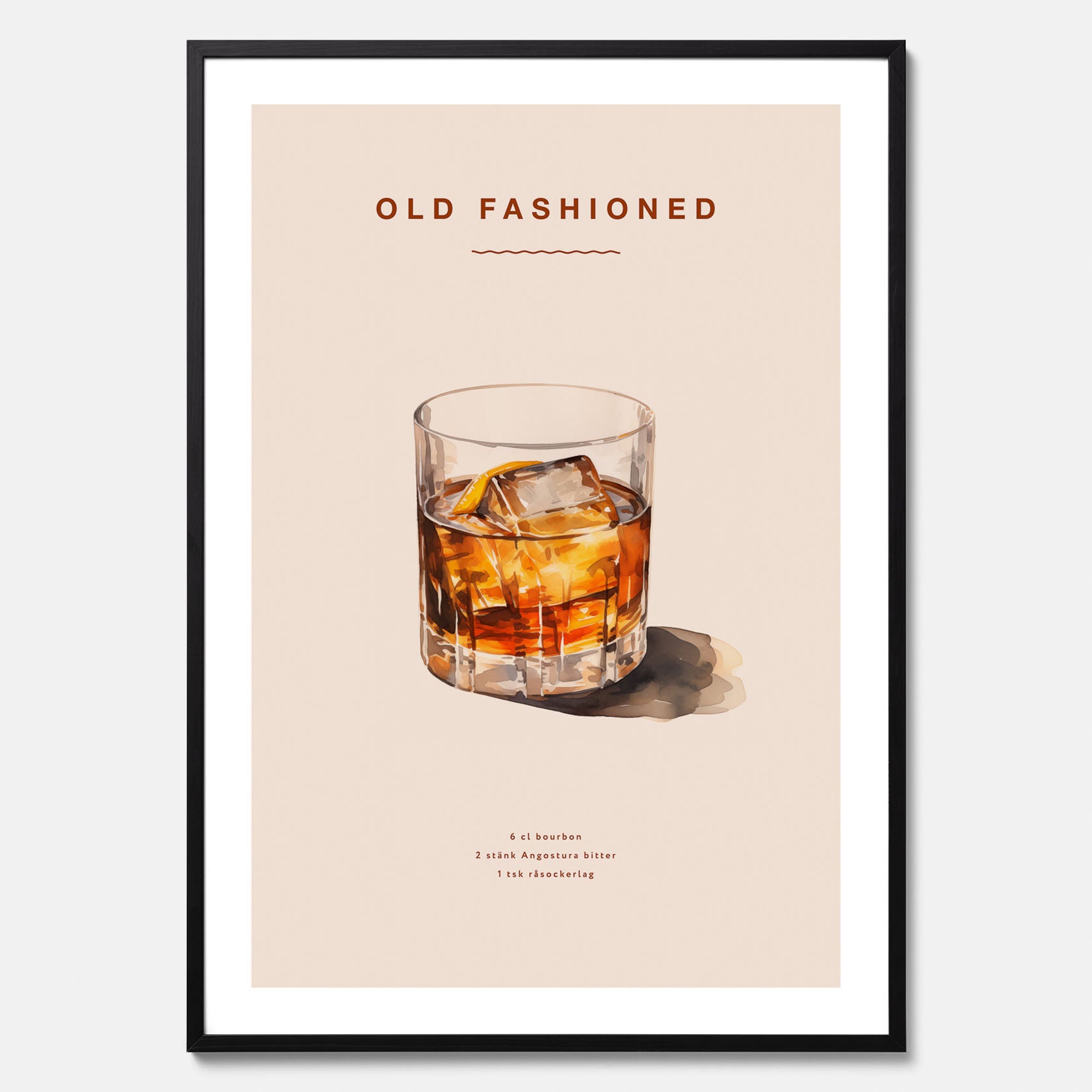 Tavla med en Old Fashioned Poster – Affisch med drink, drinkposter