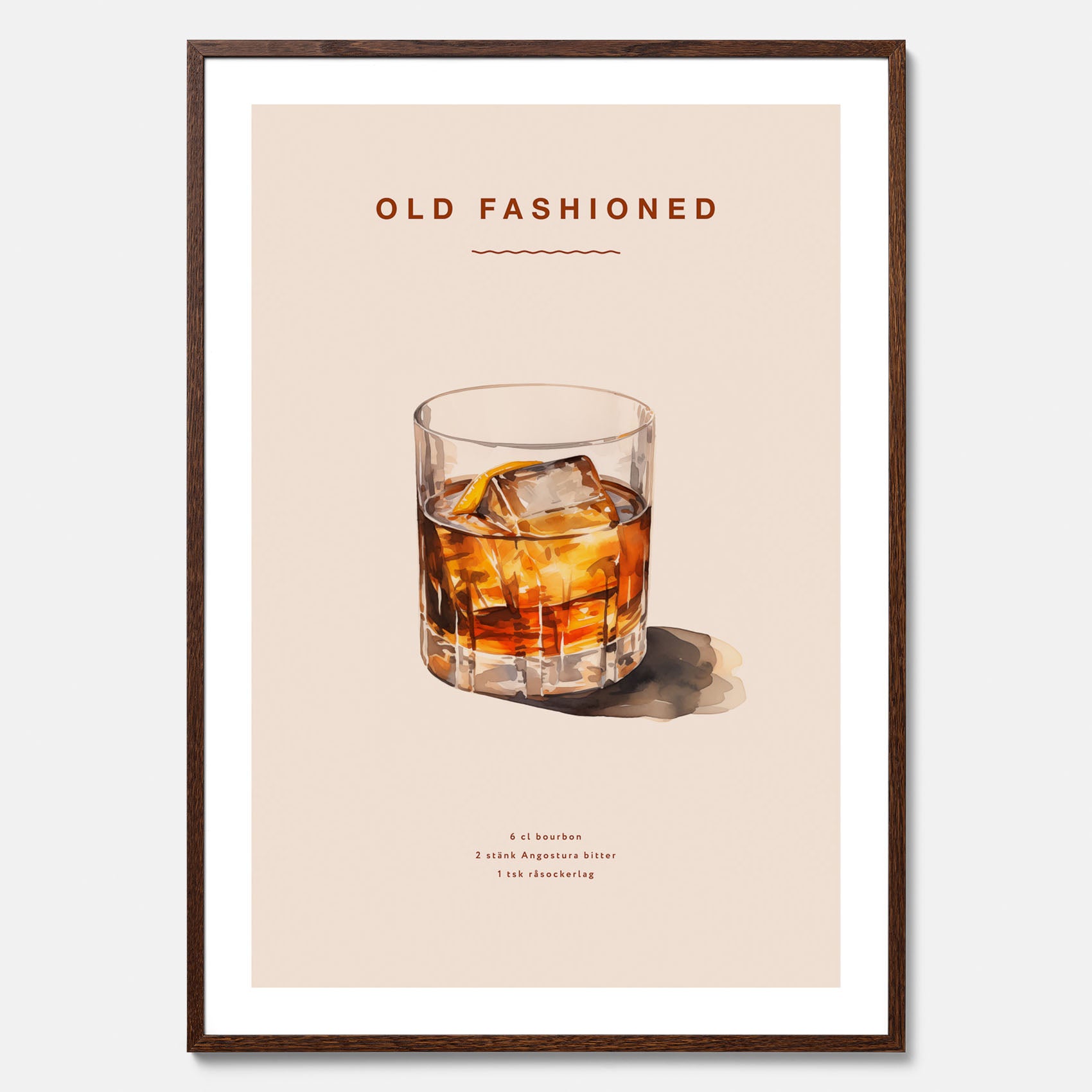 Tavla med en Old Fashioned Poster – Affisch med drink, drinkposter