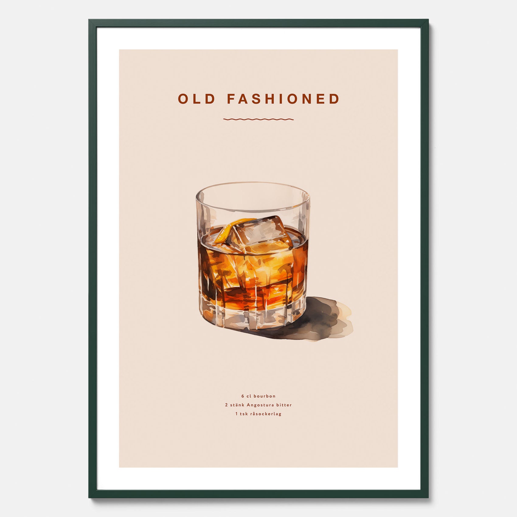Tavla med en Old Fashioned Poster – Affisch med drink, drinkposter