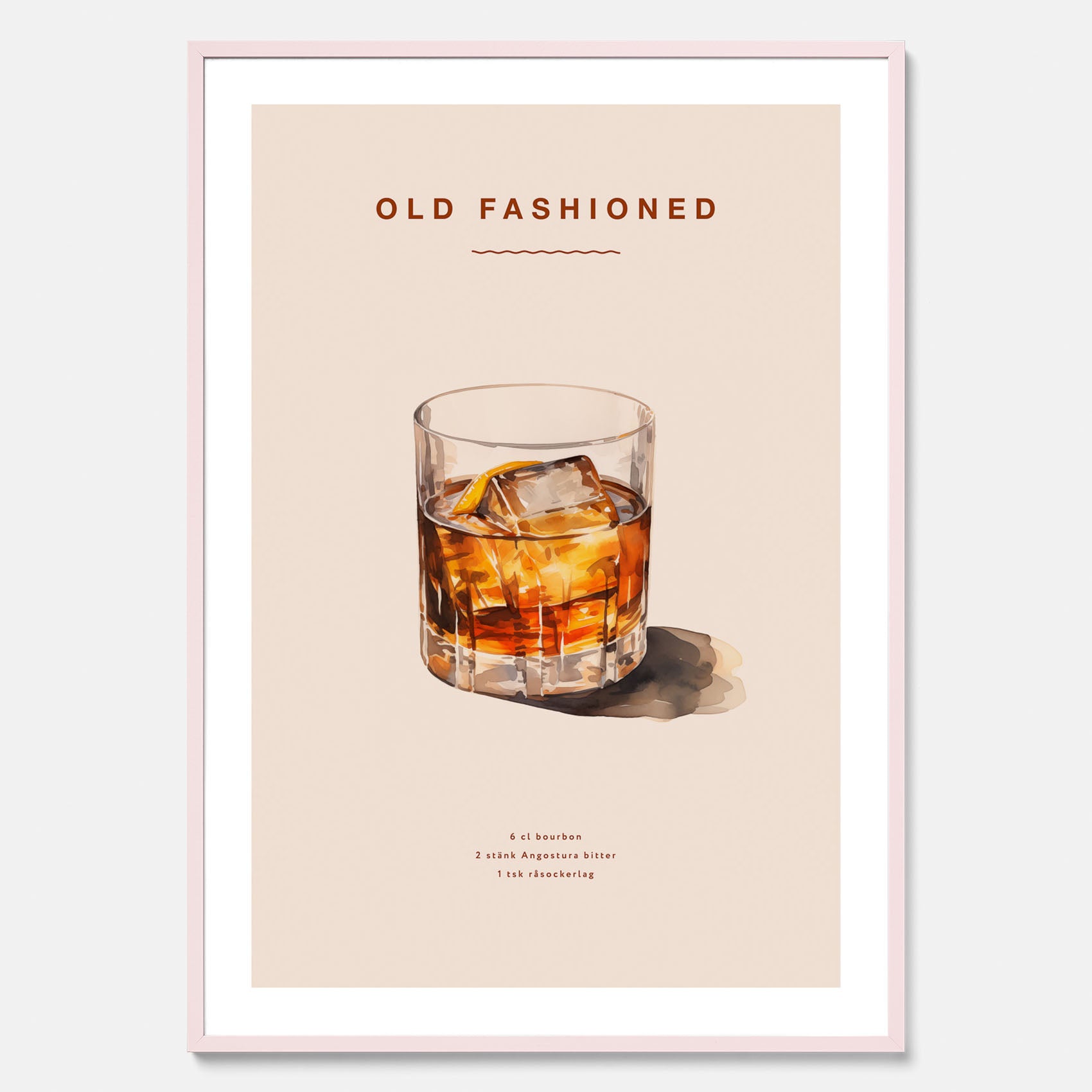 Tavla med en Old Fashioned Poster – Affisch med drink, drinkposter