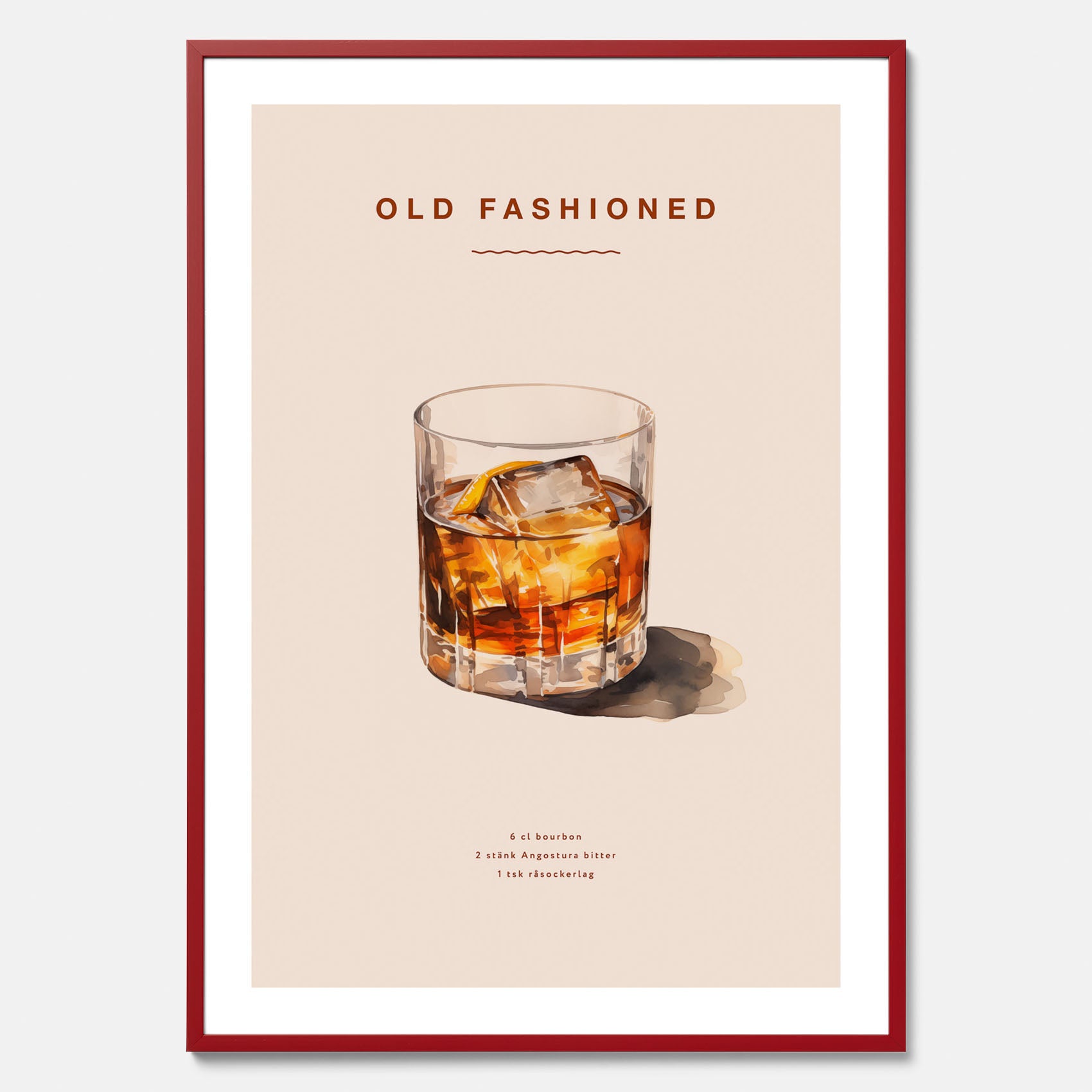 Tavla med en Old Fashioned Poster – Affisch med drink, drinkposter