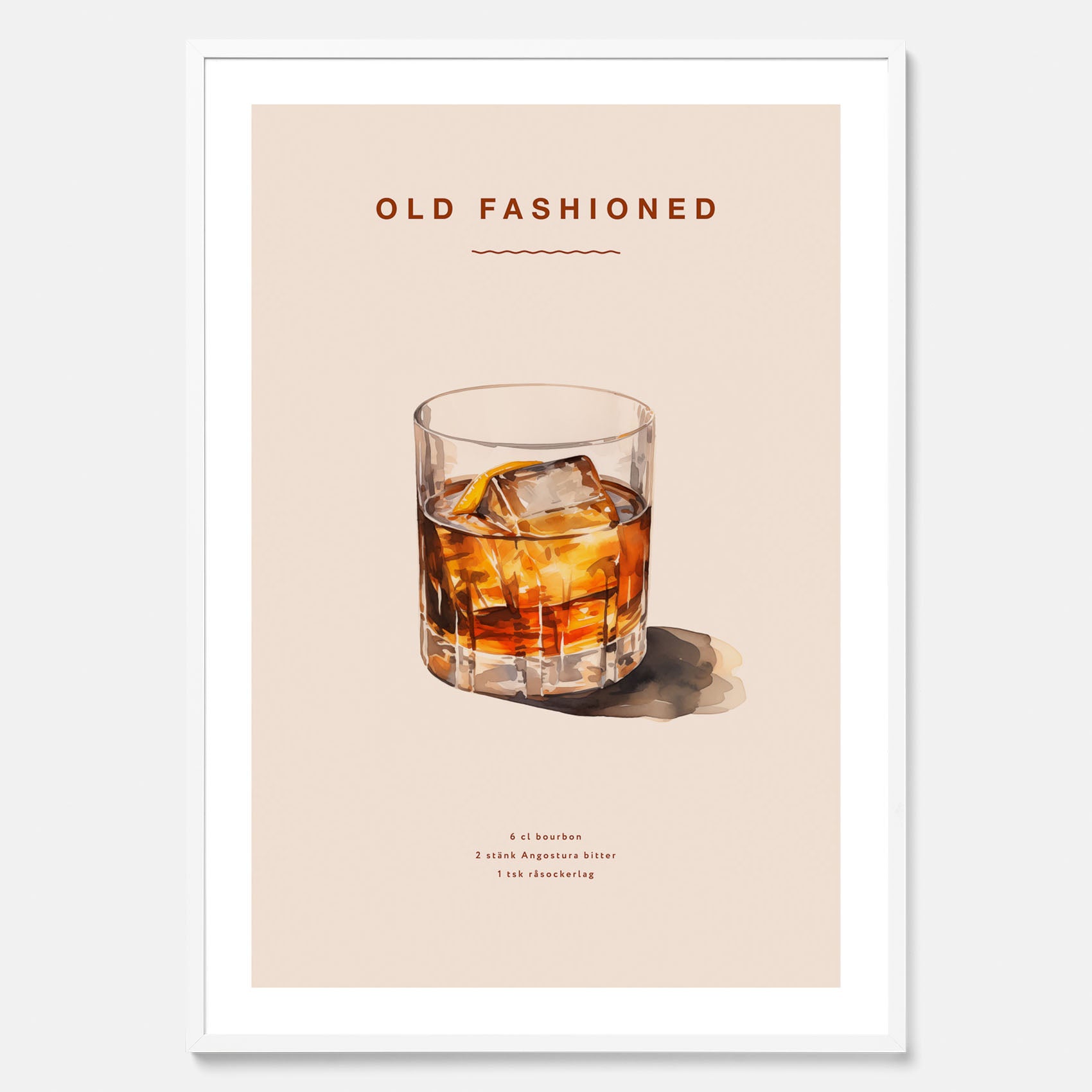 Tavla med en Old Fashioned Poster – Affisch med drink, drinkposter