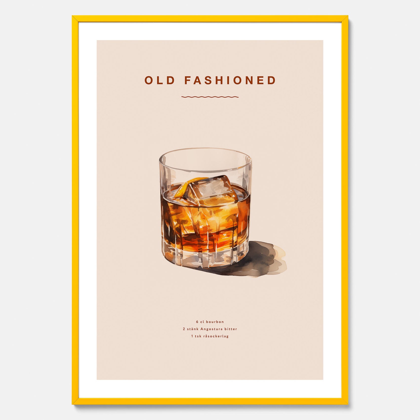 Tavla med en Old Fashioned Poster – Affisch med drink, drinkposter