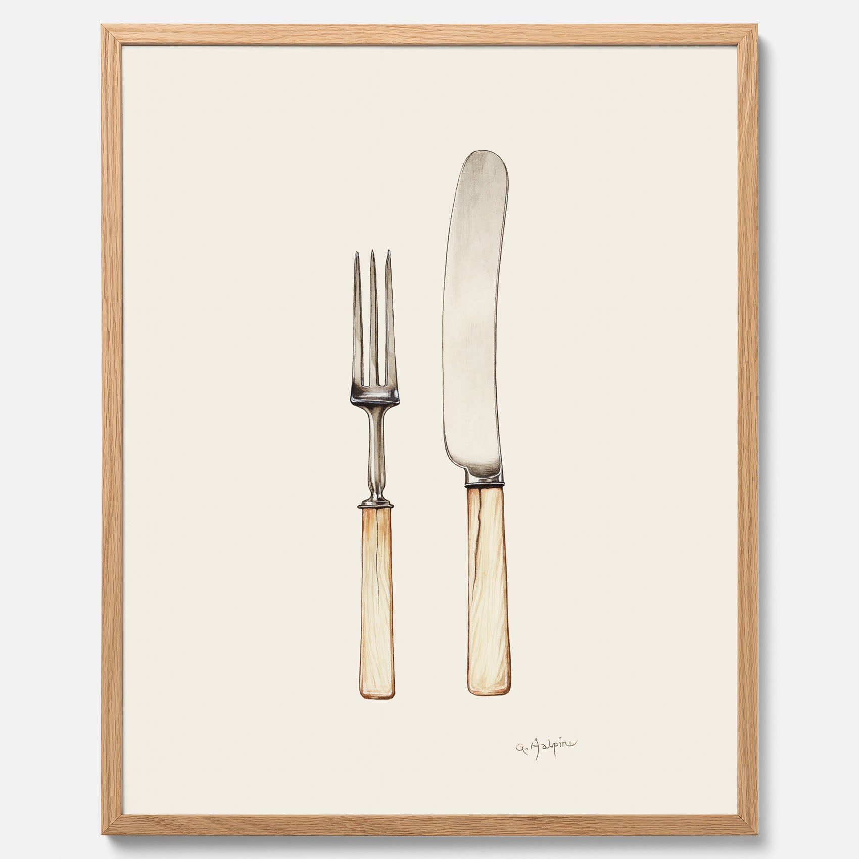 Kökstavla med Kniv & Gaffel poster – Köksposter, tavla till kök med bestick, kökstavla, poster till kök