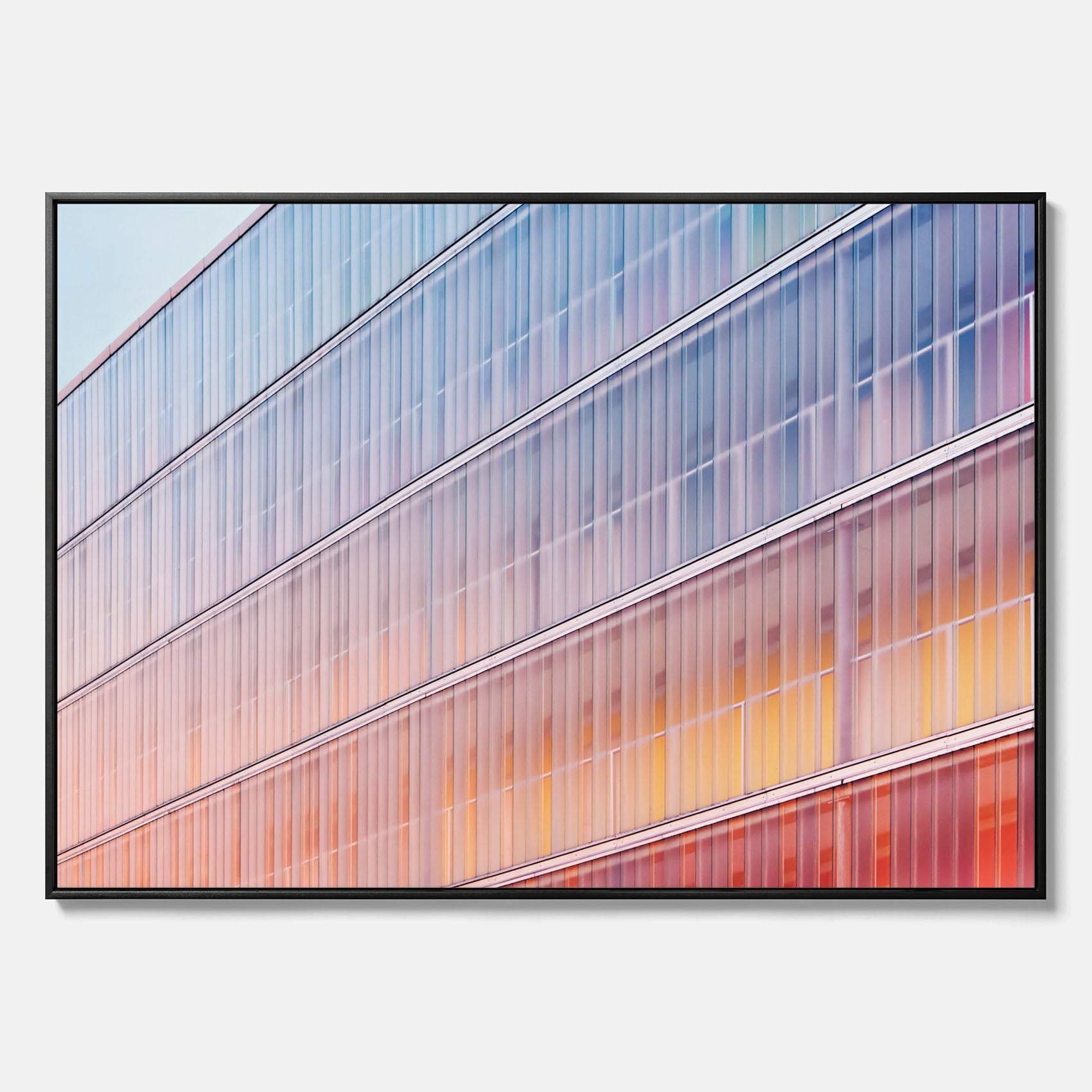 Rainbow Balcony poster – Modern arkitekturtavla i canvas med ram