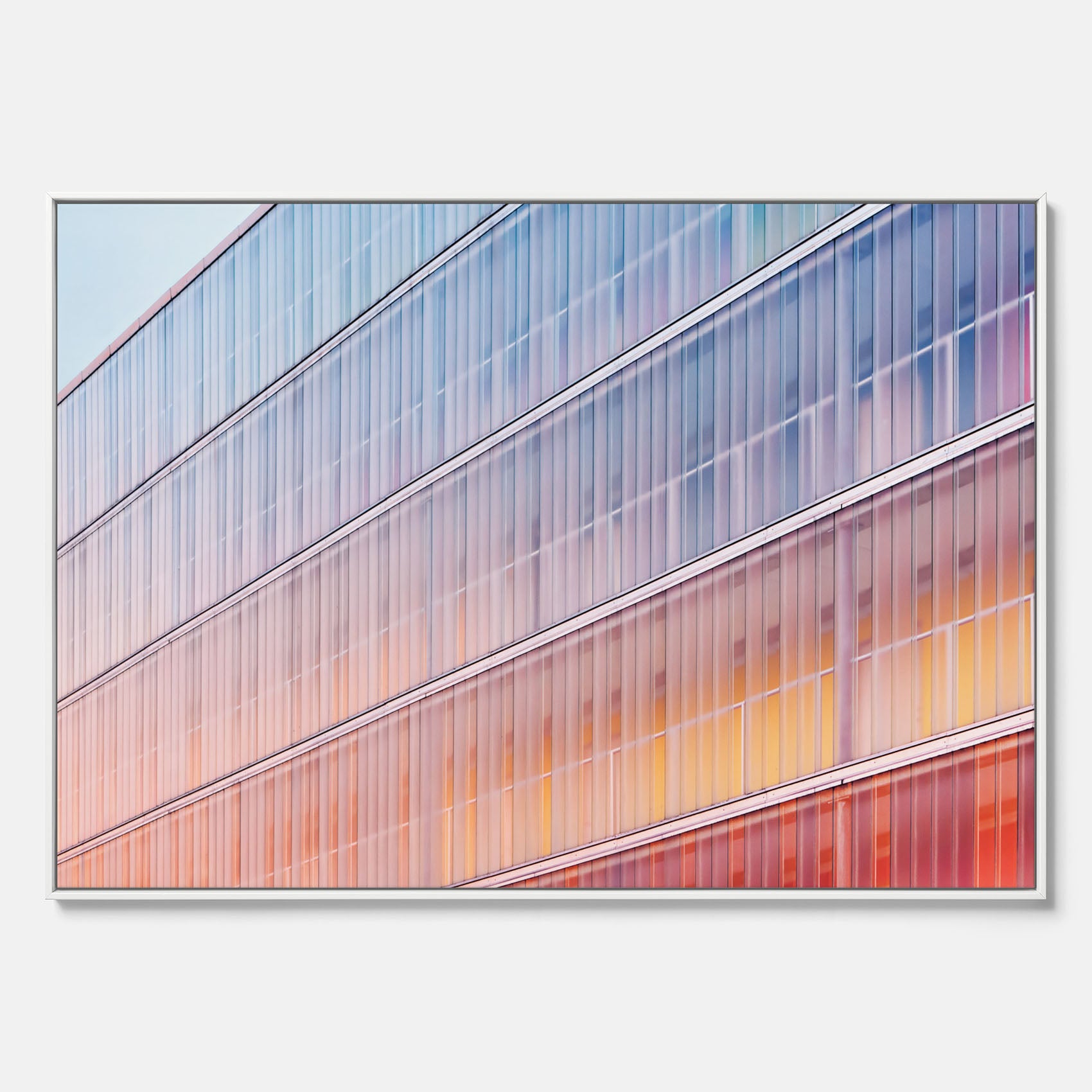 Rainbow Balcony poster – Modern arkitekturtavla i canvas med ram