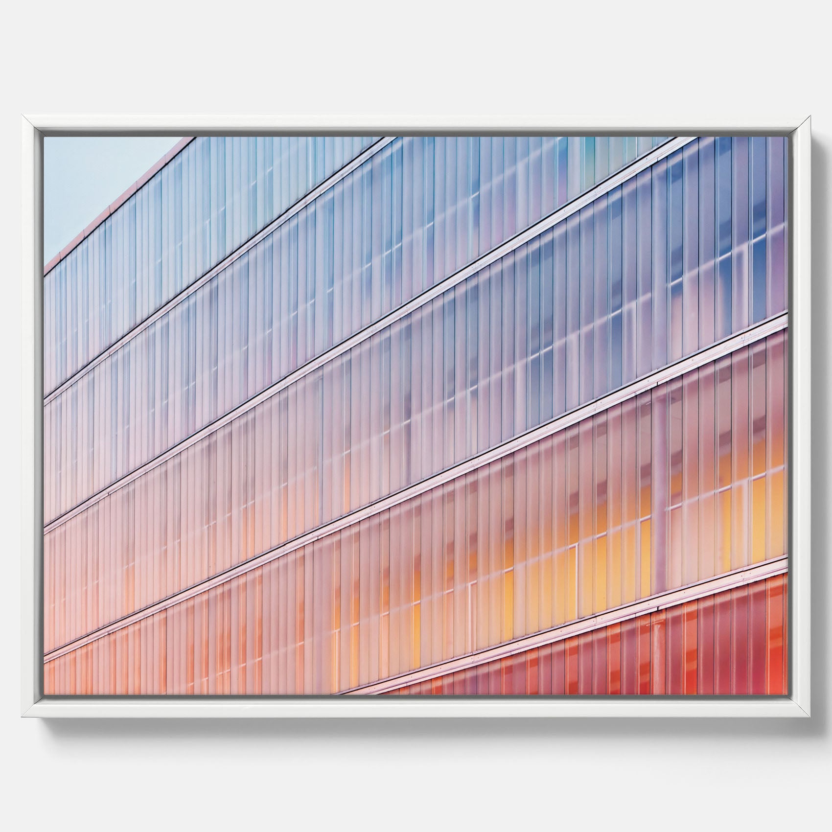Rainbow Balcony poster – Modern arkitekturtavla i canvas med ram