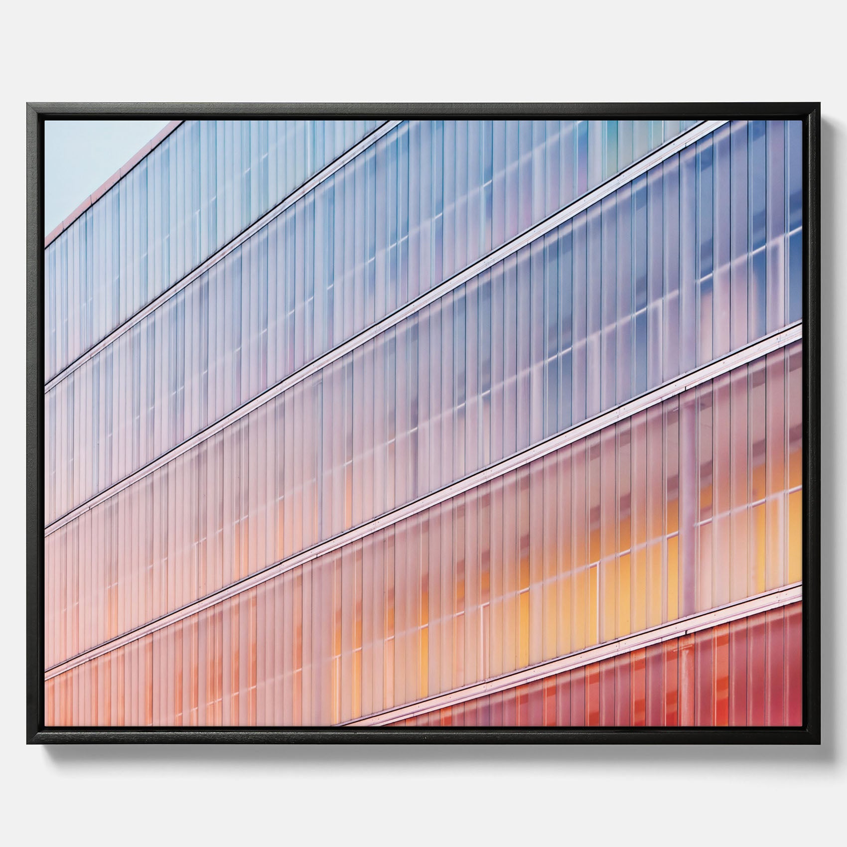 Rainbow Balcony poster – Modern arkitekturtavla i canvas med ram