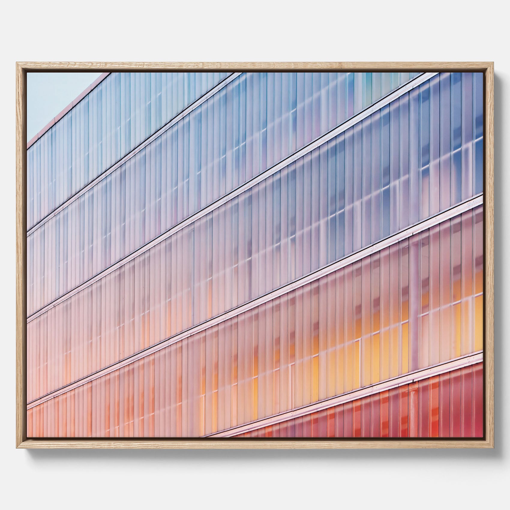 Rainbow Balcony poster – Modern arkitekturtavla i canvas med ram