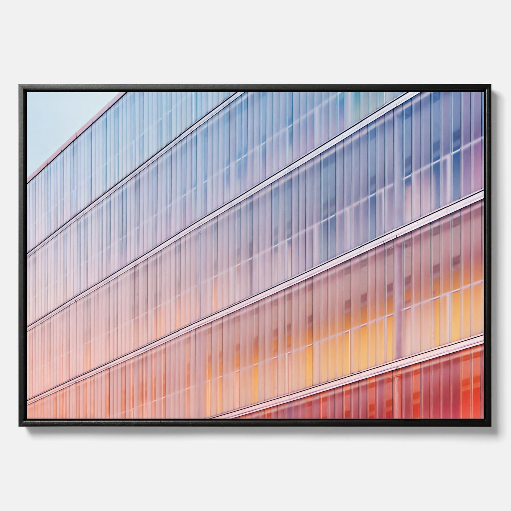 Rainbow Balcony poster – Modern arkitekturtavla i canvas med ram