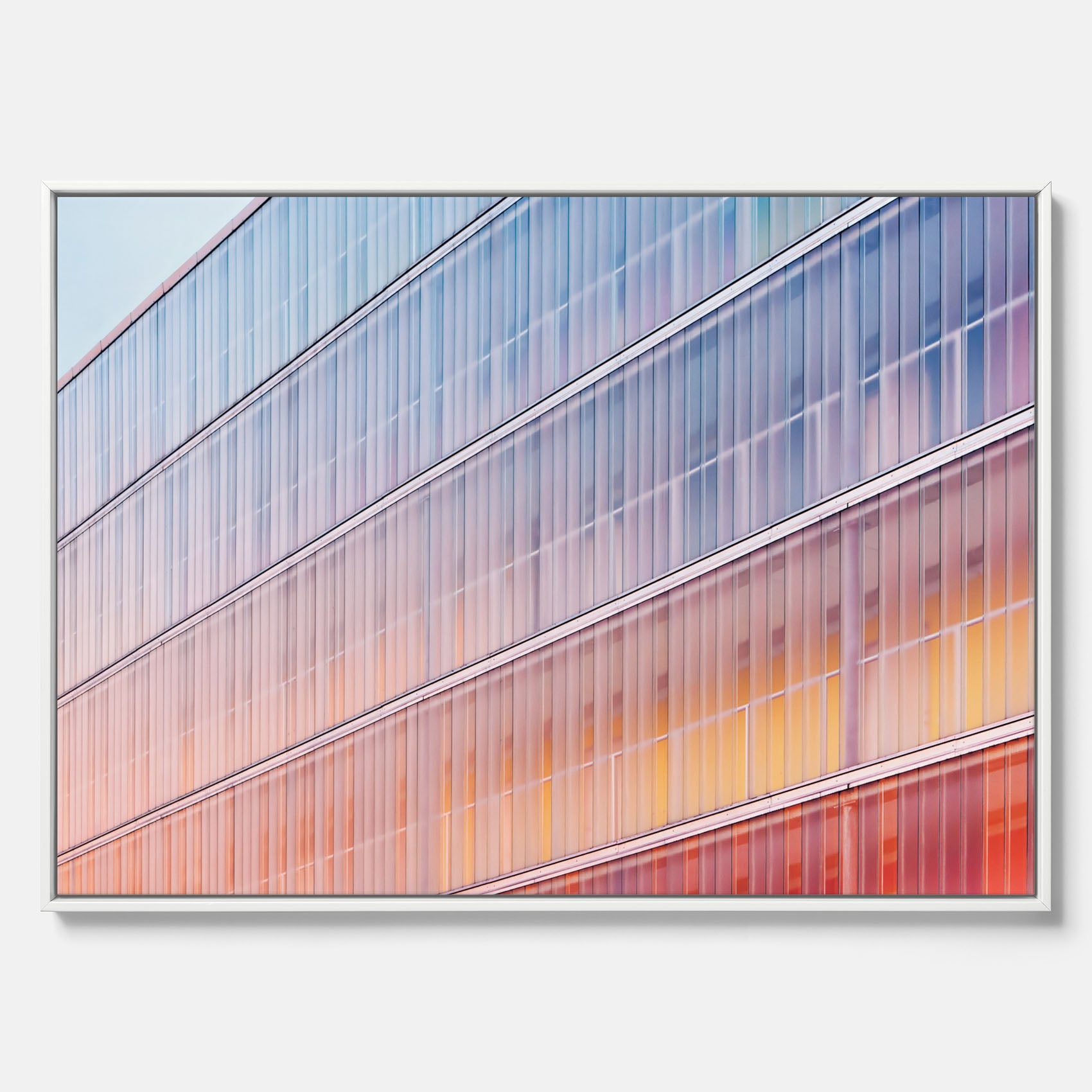 Rainbow Balcony poster – Modern arkitekturtavla i canvas med ram