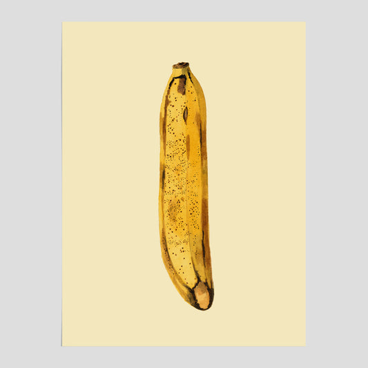 Poster föreställande en vattenmålning av en banan. Målad 1919 av James Marion Shull. 