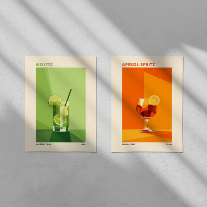 Vintageposters med Mojito och Aperol Spritz