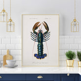 Kökstavla med Hummer poster till kök, hummerposter, skaldjur, köksposter, tavla till kök