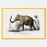 Historisk poster från 1837 som visar en illustration av en elefant