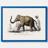 Historisk poster från 1837 som visar en illustration av en elefant