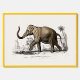 Historisk poster från 1837 som visar en illustration av en elefant
