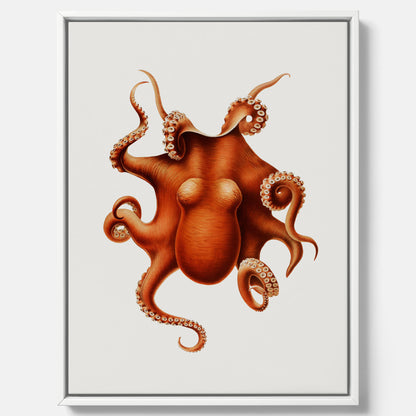 Kökstavla med en Bläckfisk canvas – Färgglad affisch med en djurillustration, köksposter, tavla till kök, poster till kök