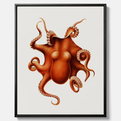 Kökstavla med en Bläckfisk canvas – Färgglad affisch med en djurillustration, köksposter, tavla till kök, poster till kök