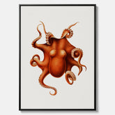 Kökstavla med en Bläckfisk canvas – Färgglad affisch med en djurillustration, köksposter, tavla till kök, poster till kök