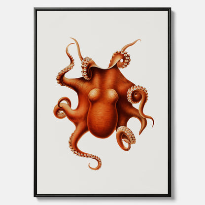 Kökstavla med en Bläckfisk canvas – Färgglad affisch med en djurillustration, köksposter, tavla till kök, poster till kök