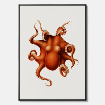 Kökstavla med en Bläckfisk canvas – Färgglad affisch med en djurillustration, köksposter, tavla till kök, poster till kök