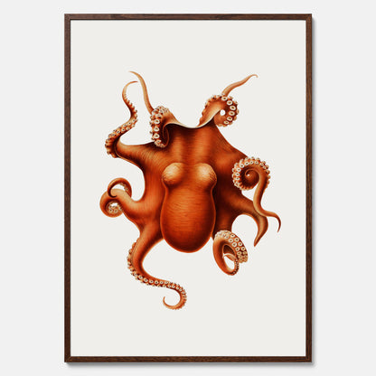 Kökstavla med en Bläckfisk Poster – Färgglad affisch med en djurillustration, köksposter, tavla till kök, poster till kök